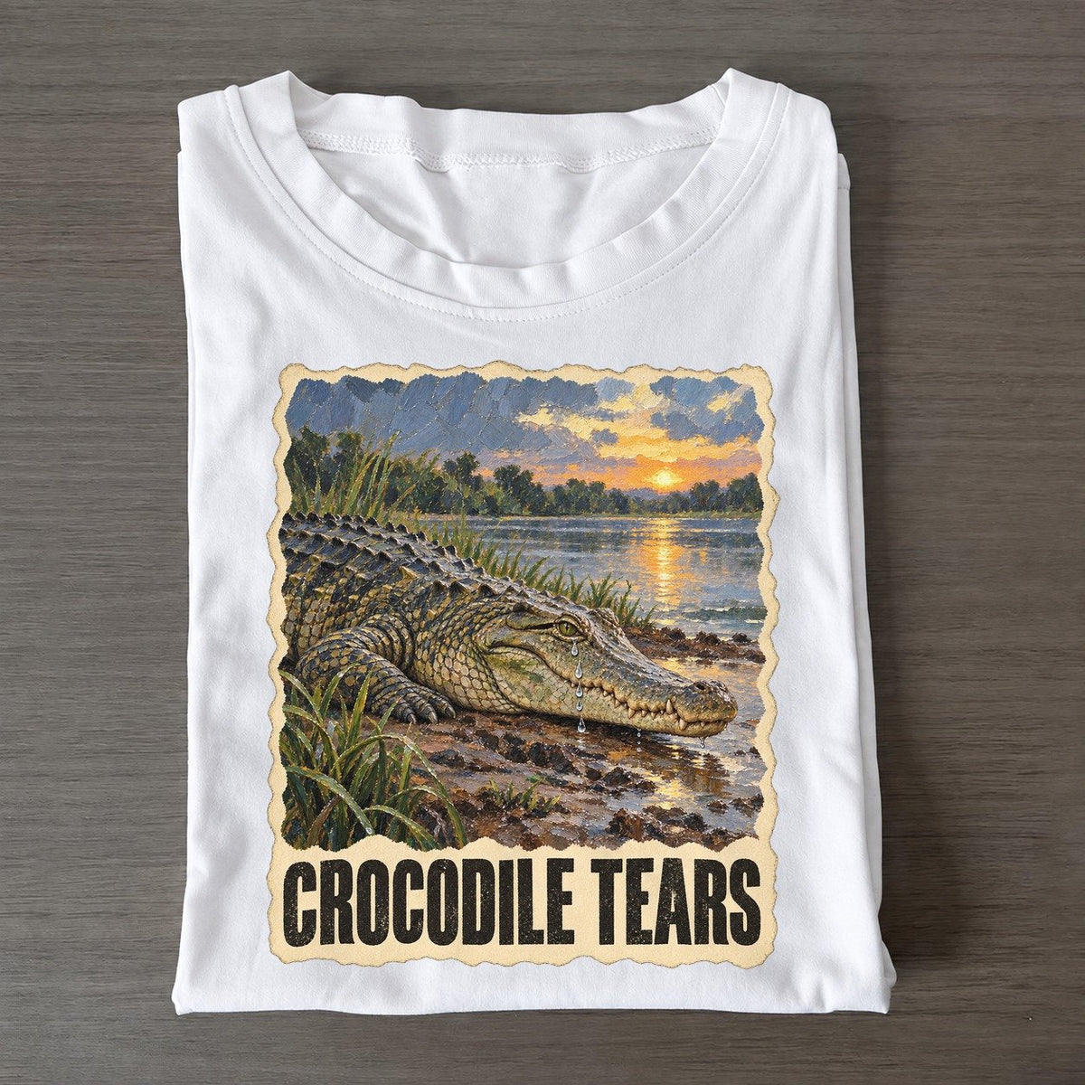 Crocodile Crocodile Tears Animal Puns Vol. 2 Classic T-shirt – White