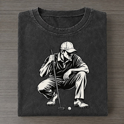 Golf Reading The Putt Global Sports Ink Figures Vintage T-shirt – Black