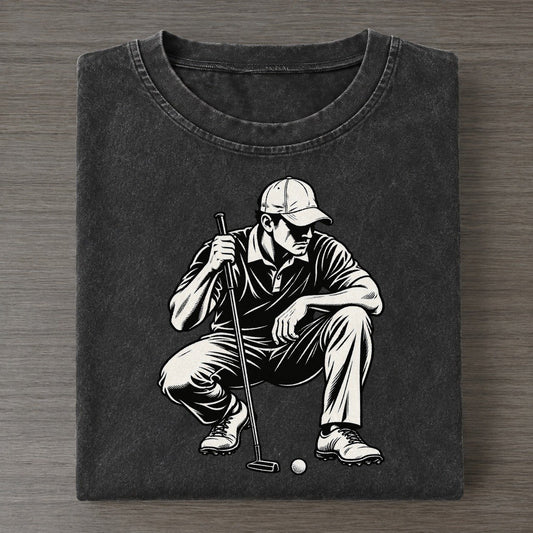 Golf Reading The Putt Global Sports Ink Figures Vintage T-shirt – Black