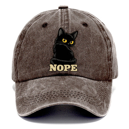 Black Cat Nope Fan Favorites Classic Cap – Brown