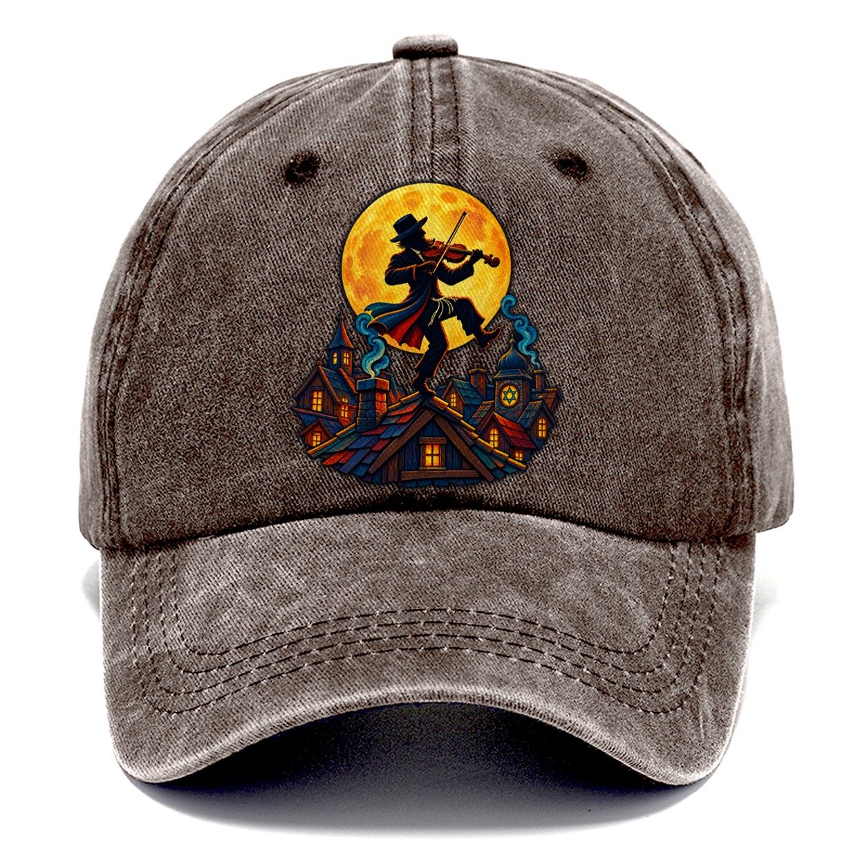 Shtetl Fiddler Roof Judaism Heritage Classic Cap – Brown