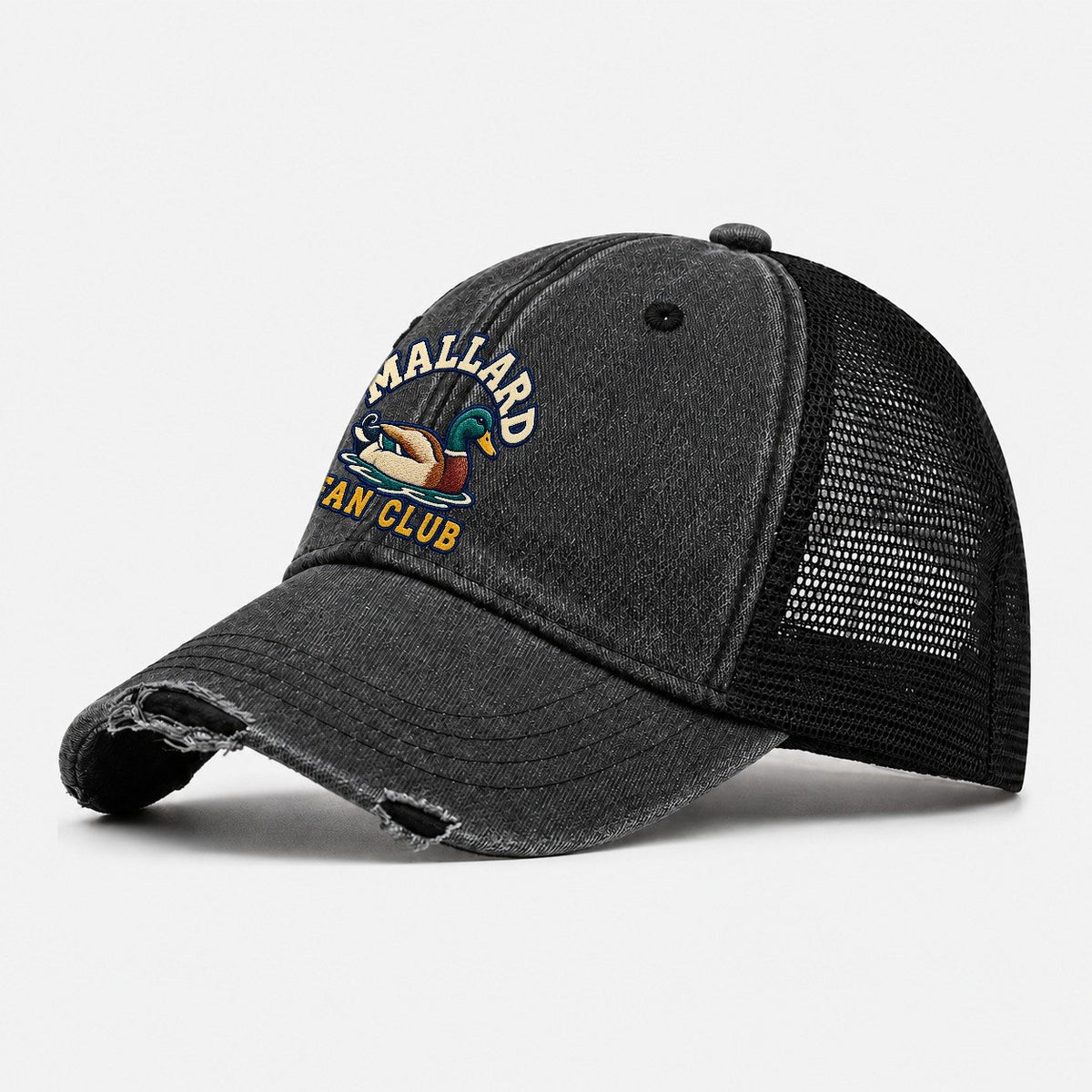 Mallard Fan Club Washed Trucker Hat – Black