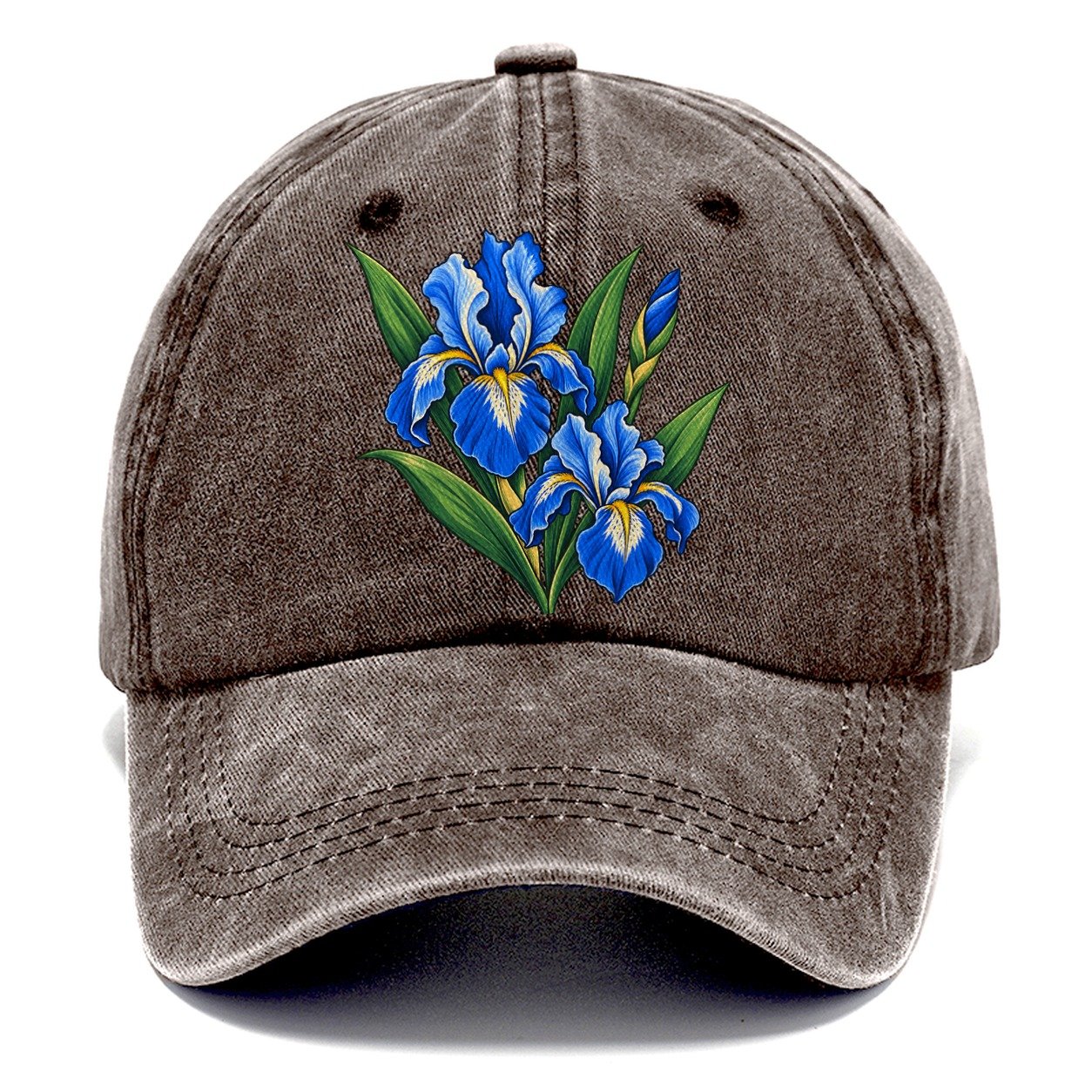 Quebec Blue Flag Iris Canada Cultural Icons Classic Cap – Brown