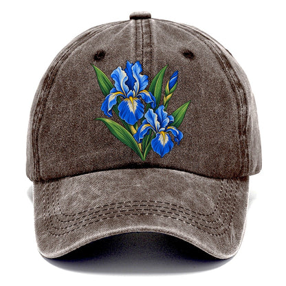 Quebec Blue Flag Iris Canada Cultural Icons Classic Cap – Brown