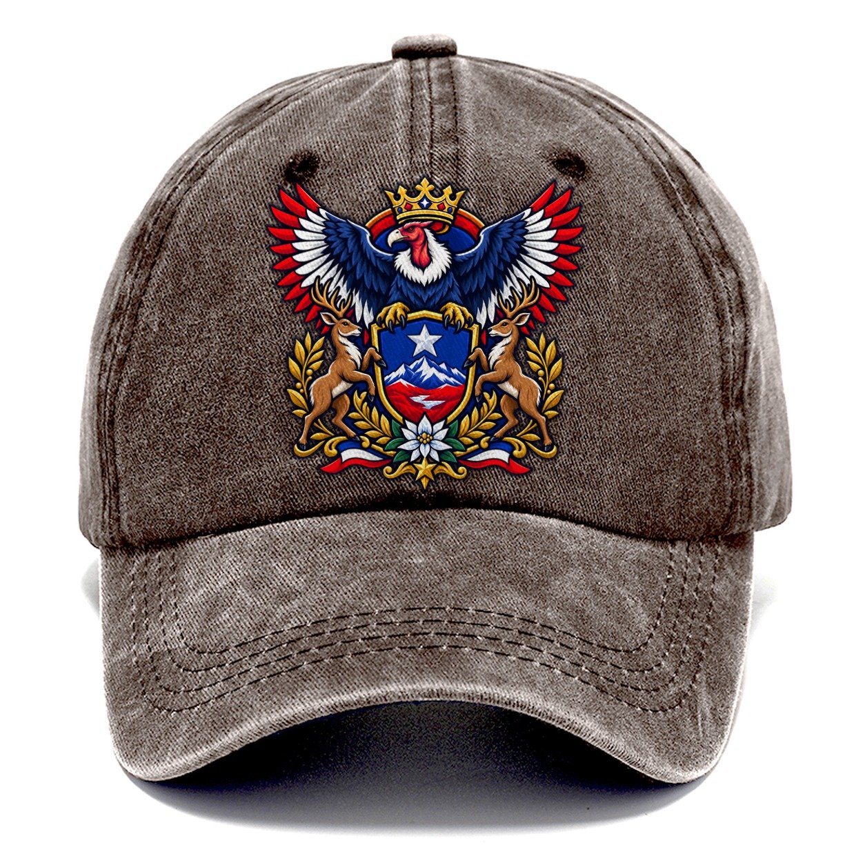 Chile Heraldic Crest Country Logos Classic Cap – Brown