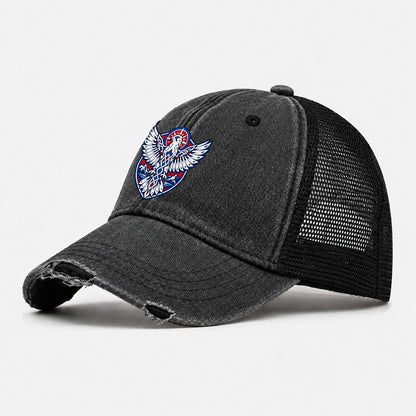 Iceland Minimal Emblem Country Logos Washed Trucker Hat – Black