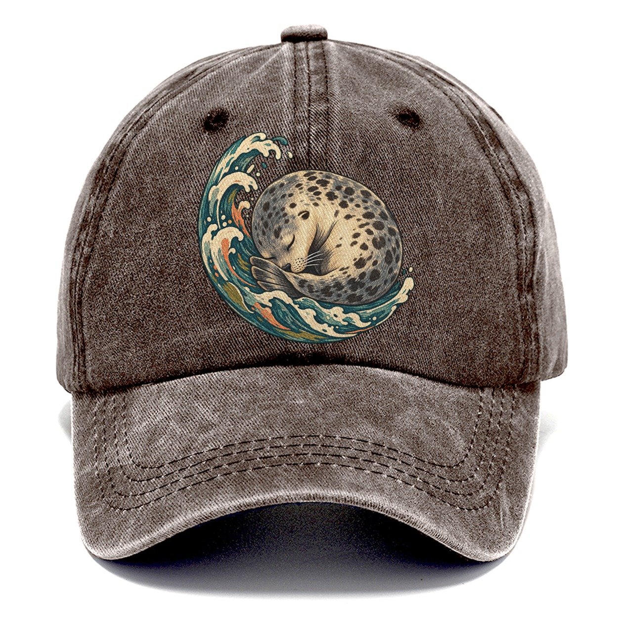 Sleeping Seal Tide Crescent Gentle Wild Classic Cap – Brown