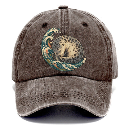 Sleeping Seal Tide Crescent Gentle Wild Classic Cap – Brown