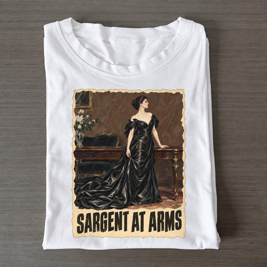 Sargent At Arms Black Gown Portrait Art Pun Classic T-shirt – White