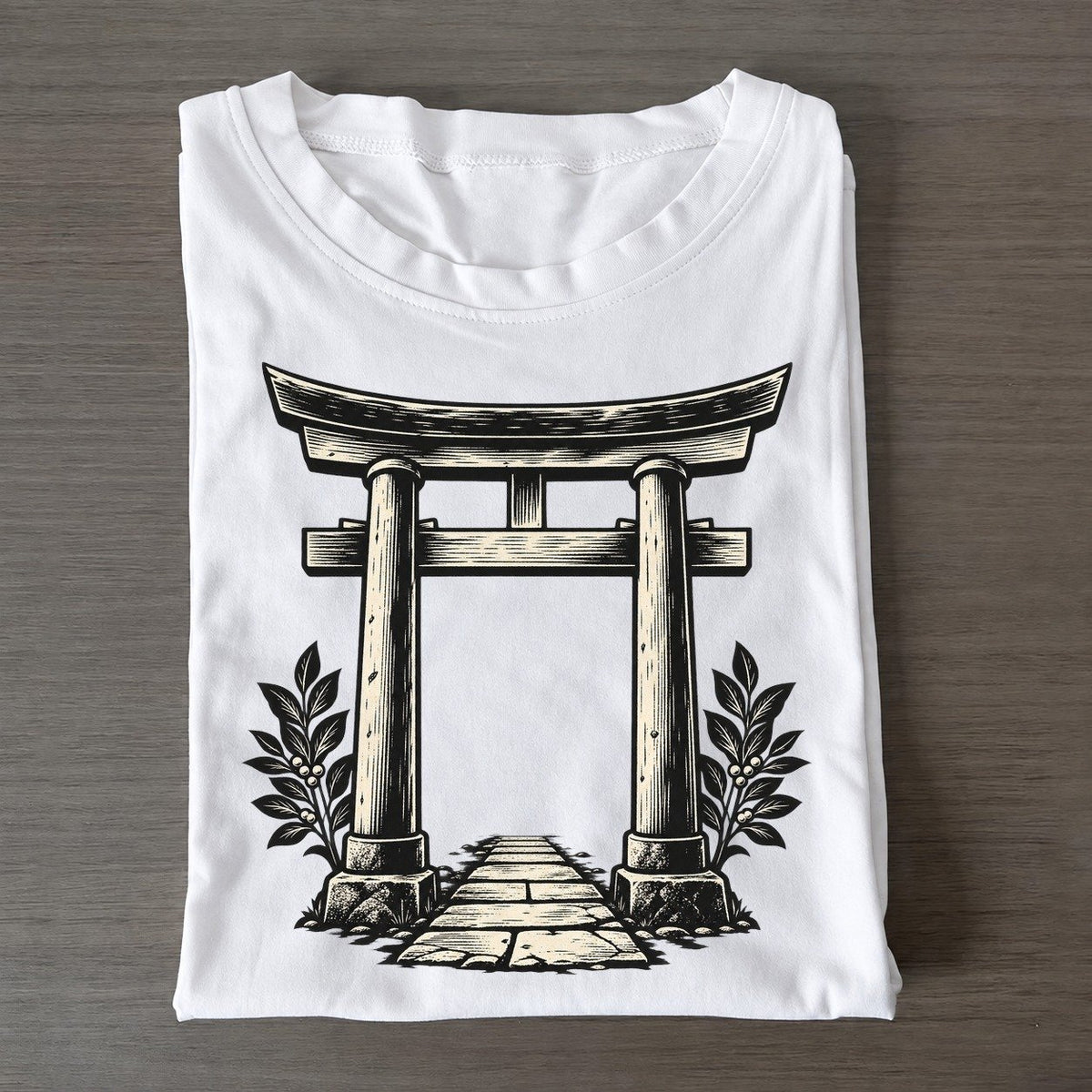 Shinto Torii Path World Faiths Ink Figures Classic T-shirt – White