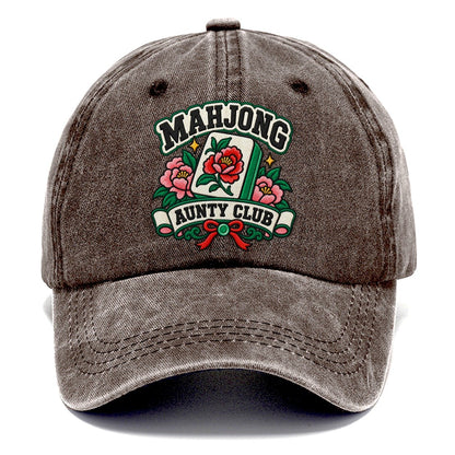 Mahjong Aunty Club Mahjong Game Night Classic Cap – Brown