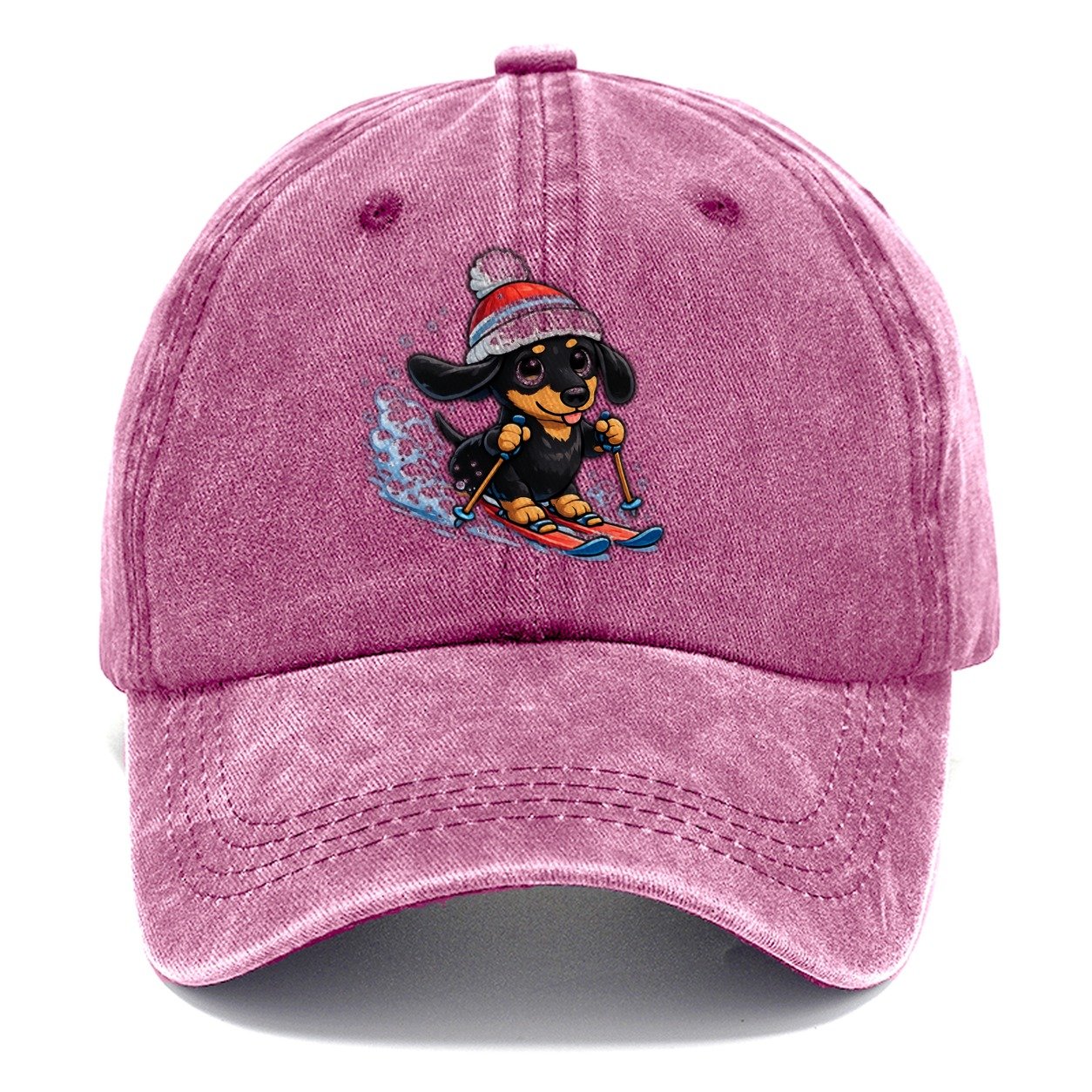 Skiing Dachshund Slopes Classic Cap – Dusty Rose