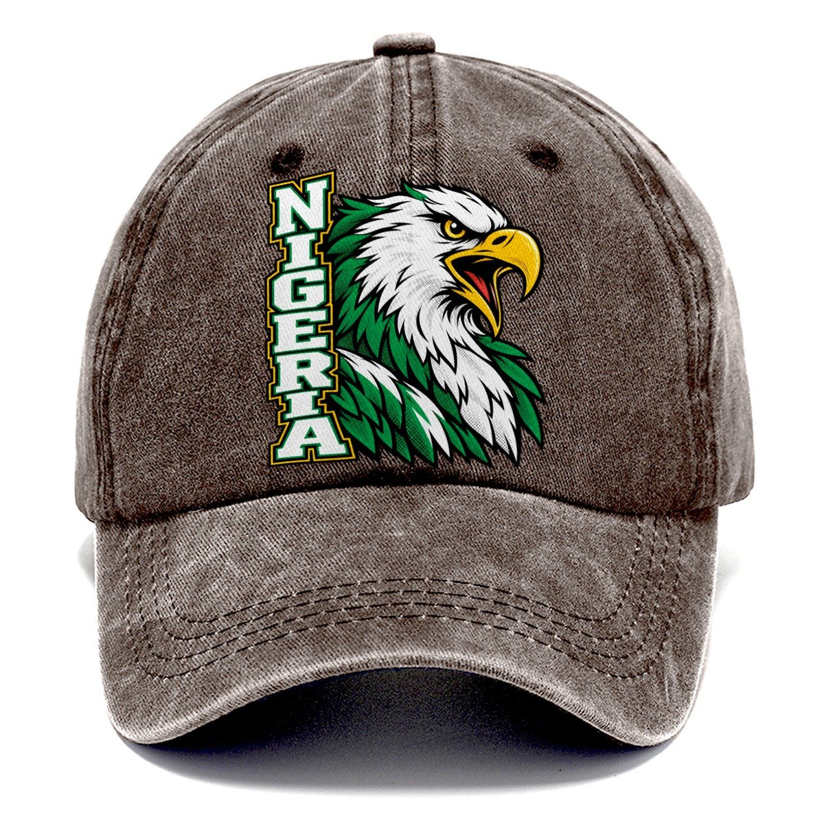 Nigeria Pop Art Badge Classic Cap – Brown