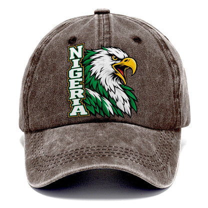 Nigeria Pop Art Badge Classic Cap – Brown