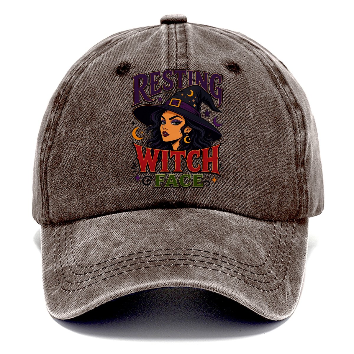 Resting Witch Face Classic Cap – Brown