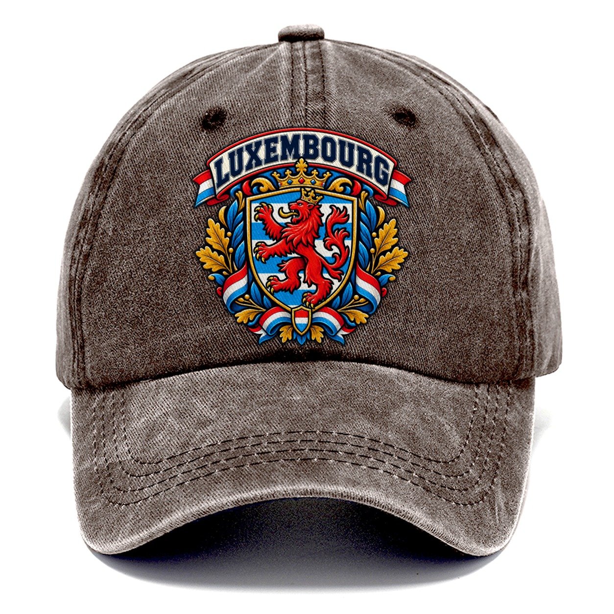 Luxembourg Retro Badge Country Logos Classic Cap – Brown
