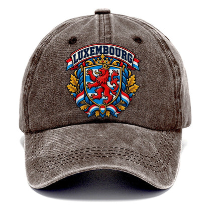 Luxembourg Retro Badge Country Logos Classic Cap – Brown