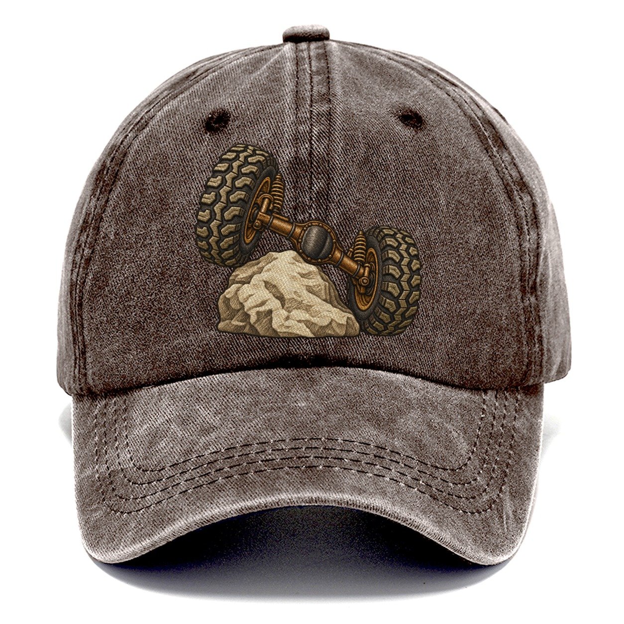 Articulated Axle Over A Rock Off Roading And Overlanding Classic Cap – Brown