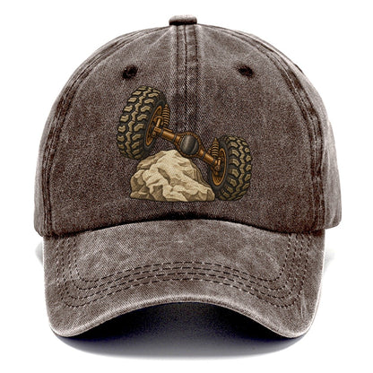 Articulated Axle Over A Rock Off Roading And Overlanding Classic Cap – Brown