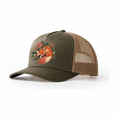 Sleeping Fox Star Nest Gentle Wild Trucker Hat – Olive Khaki