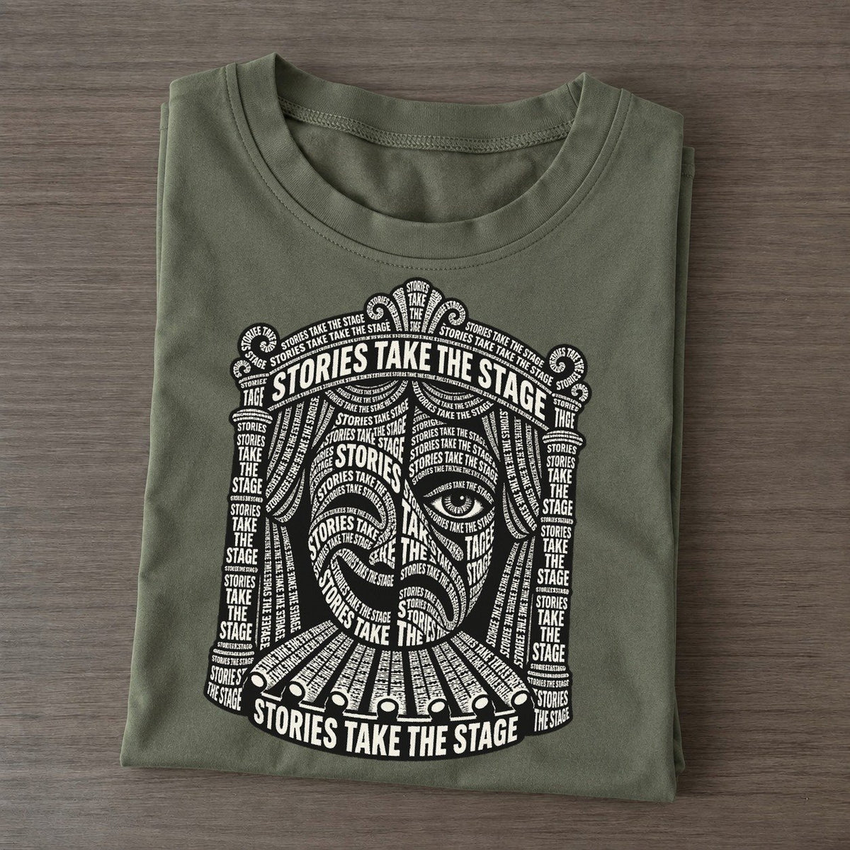 Theatre Proscenium Phrase Silhouette Classic T-shirt – Army Green