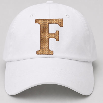 Woven Tweed F Monogram Baseball Cap – White