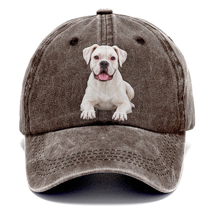 White Boxer Classic Cap – Brown