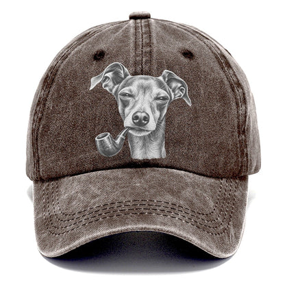 Italian Greyhound A Classic Tobacco Pipe Smoking Dogs Smoking Dogs Portraits Classic Cap – Brown