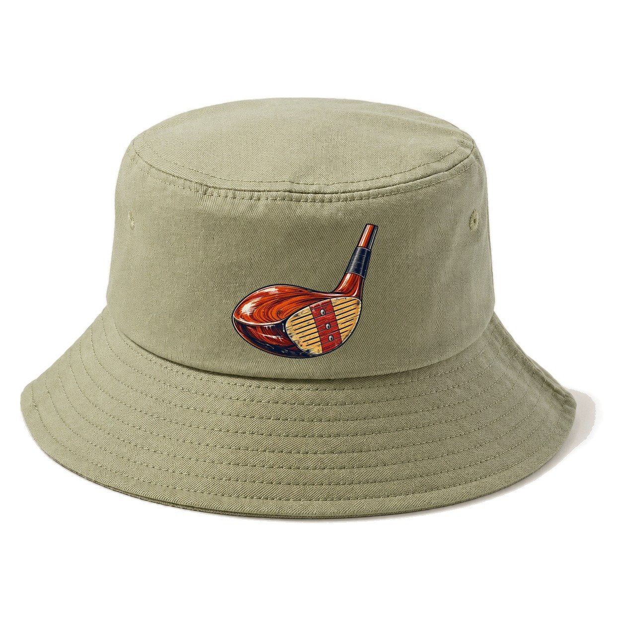 Vintage Club Head Golf Life Bucket Hat – Army Green