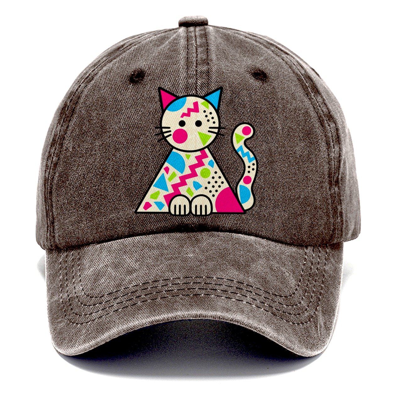 Triangle Cat Crazy Styles Classic Cap – Brown