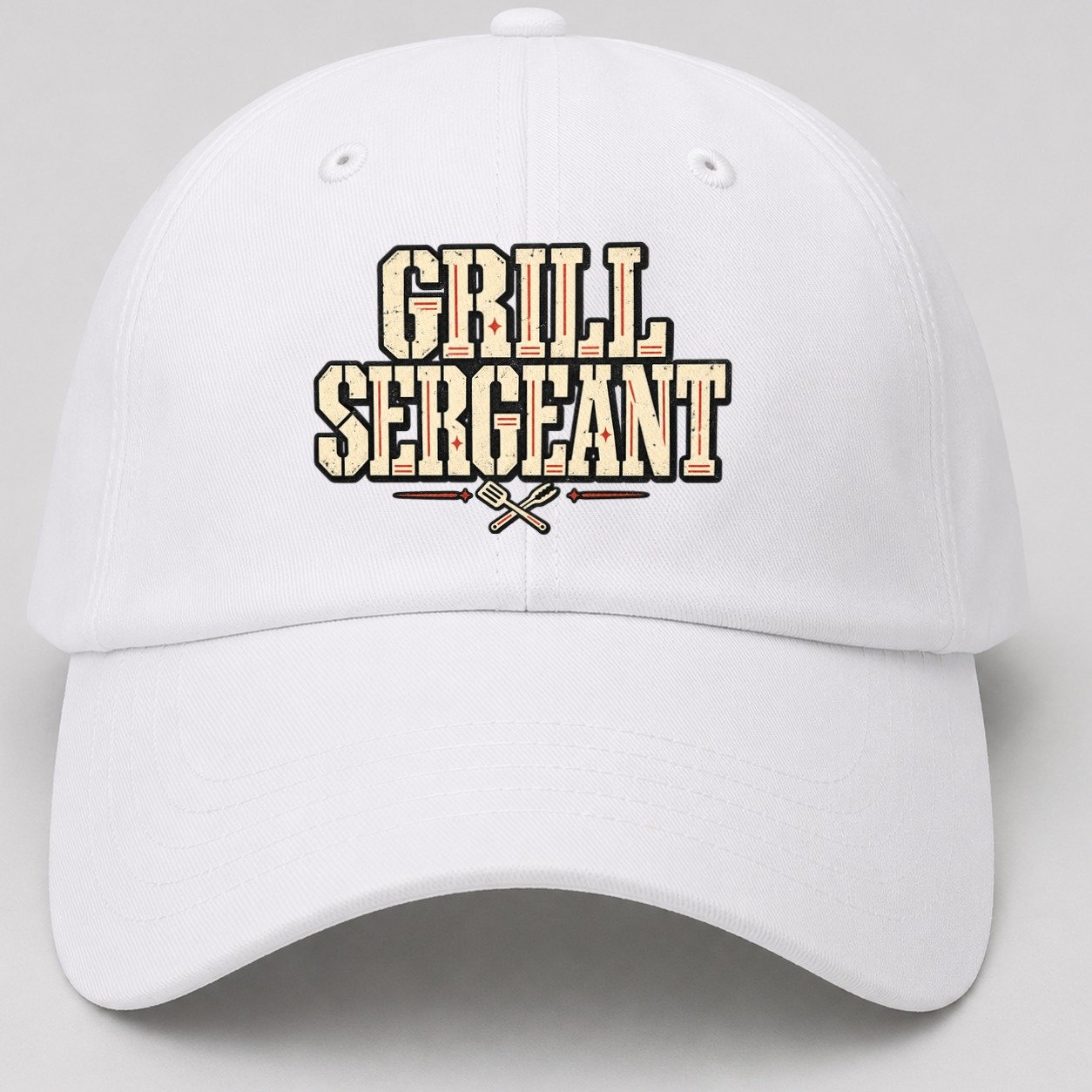 Grill Sergeant American Wit Baseball Cap – White