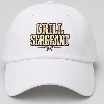 Grill Sergeant American Wit Baseball Cap – White