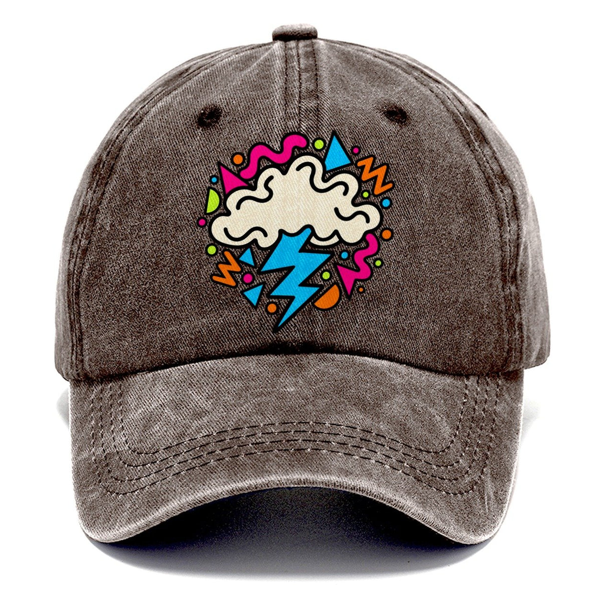 Squiggle Lightning Cloud Crazy Styles Classic Cap – Brown