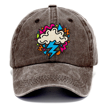Squiggle Lightning Cloud Crazy Styles Classic Cap – Brown