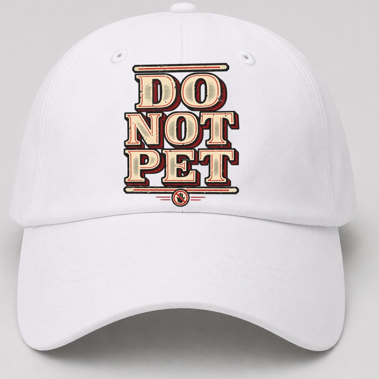 Do Not Pet American Wit Baseball Cap – White