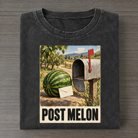 Post Melon Painted Pop Culture Pun Vintage T-shirt – Black