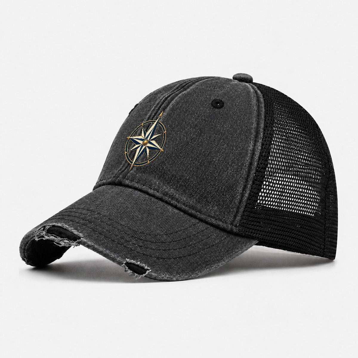 Northward Ring Quiet Wards Heritage Washed Trucker Hat – Black