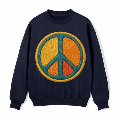 Golden Peace Fleece Sweatshirt – Navy Blue