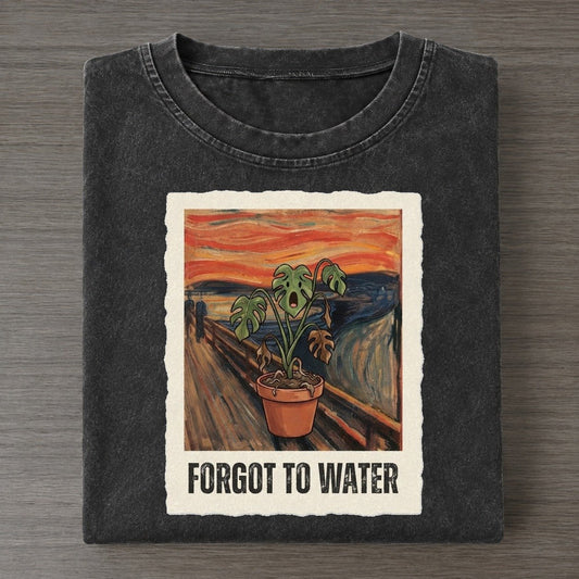 Houseplant Scream Forgot To Water Scream Vintage T-shirt – Black