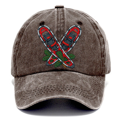 Modern Aluminum Snowshoes And Balsam Bough Canada Cultural Icons Classic Cap – Brown