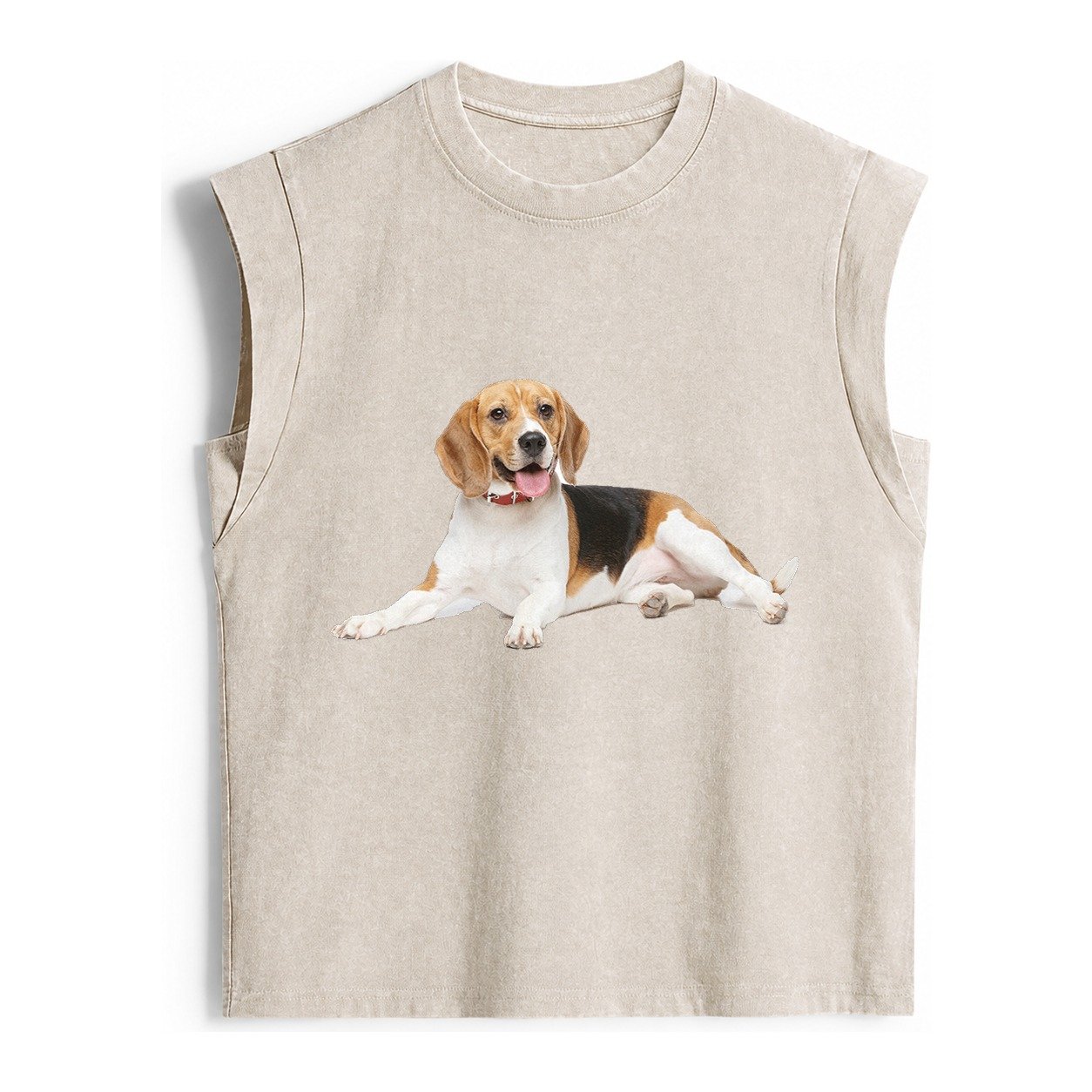 Beagle Vintage Washed Tank – Beige