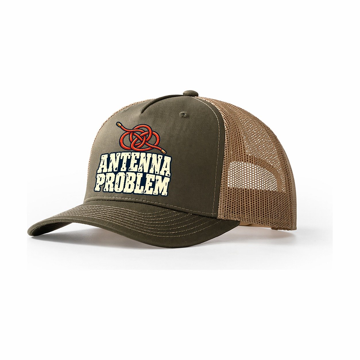 Antenna Problem Amateur Radio Trucker Hat – Olive Khaki