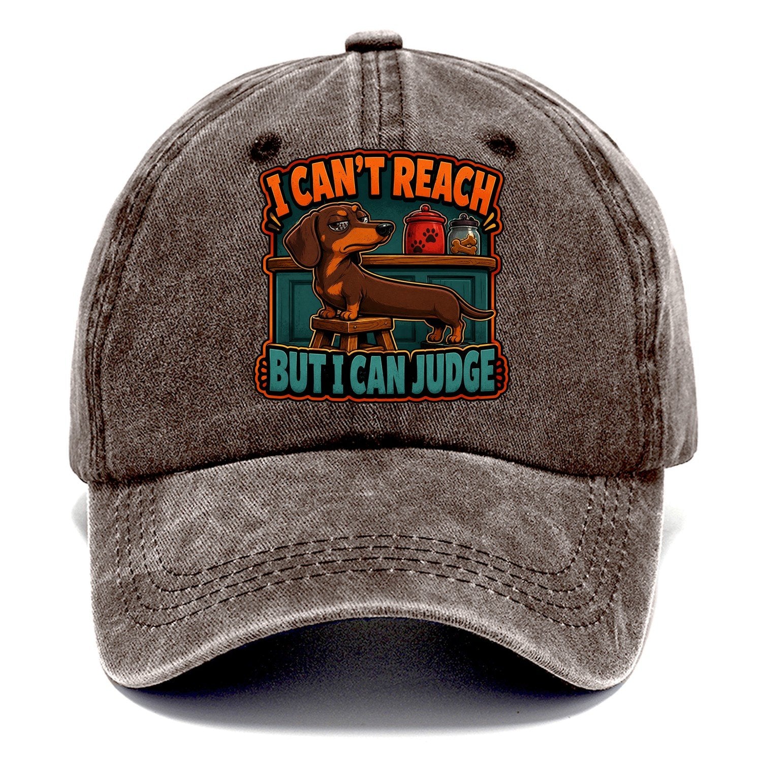 I Can't Reach But I Can Judge Dachshund Classic Cap – Brown