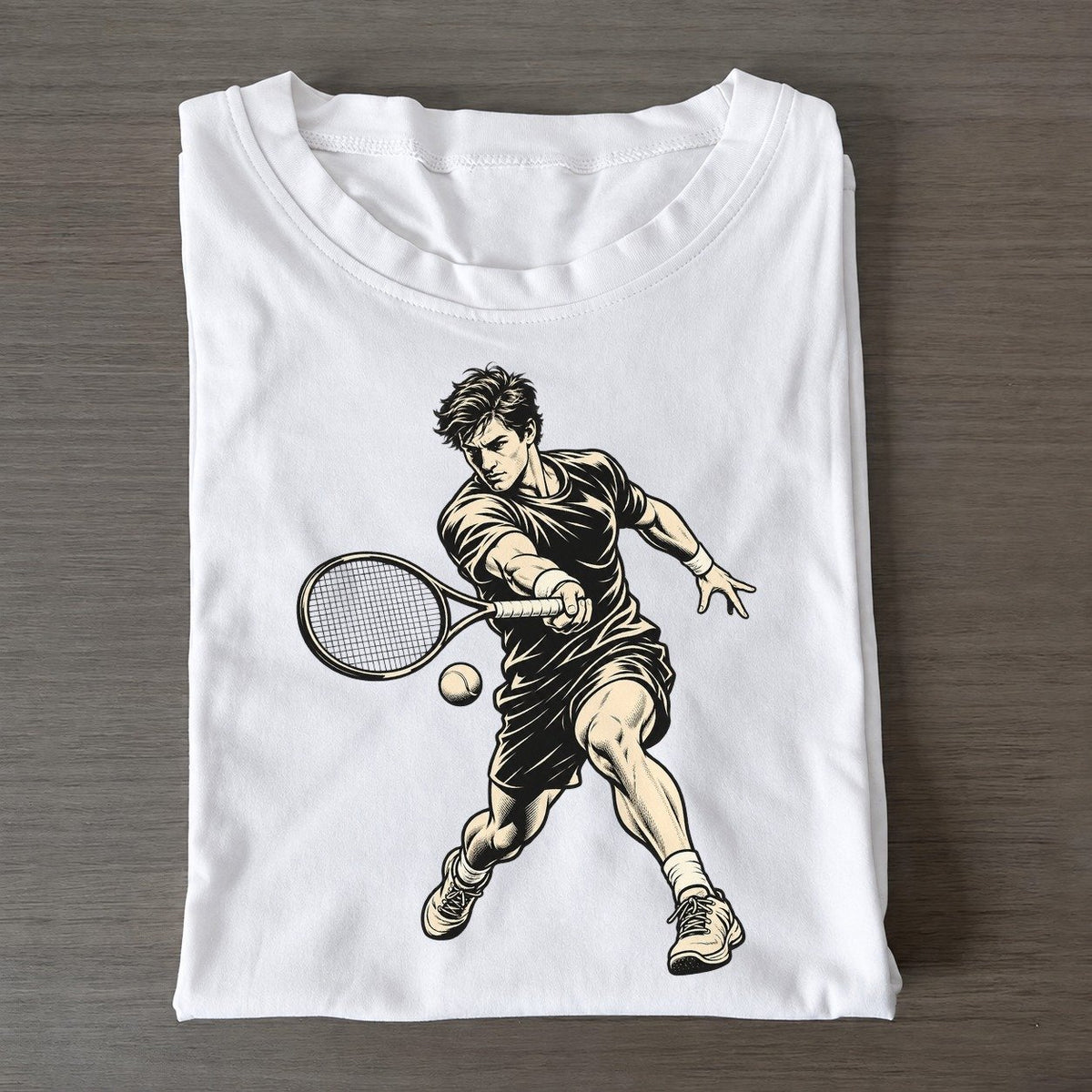 Tennis Running Forehand Global Sports Ink Figures Classic T-shirt – White