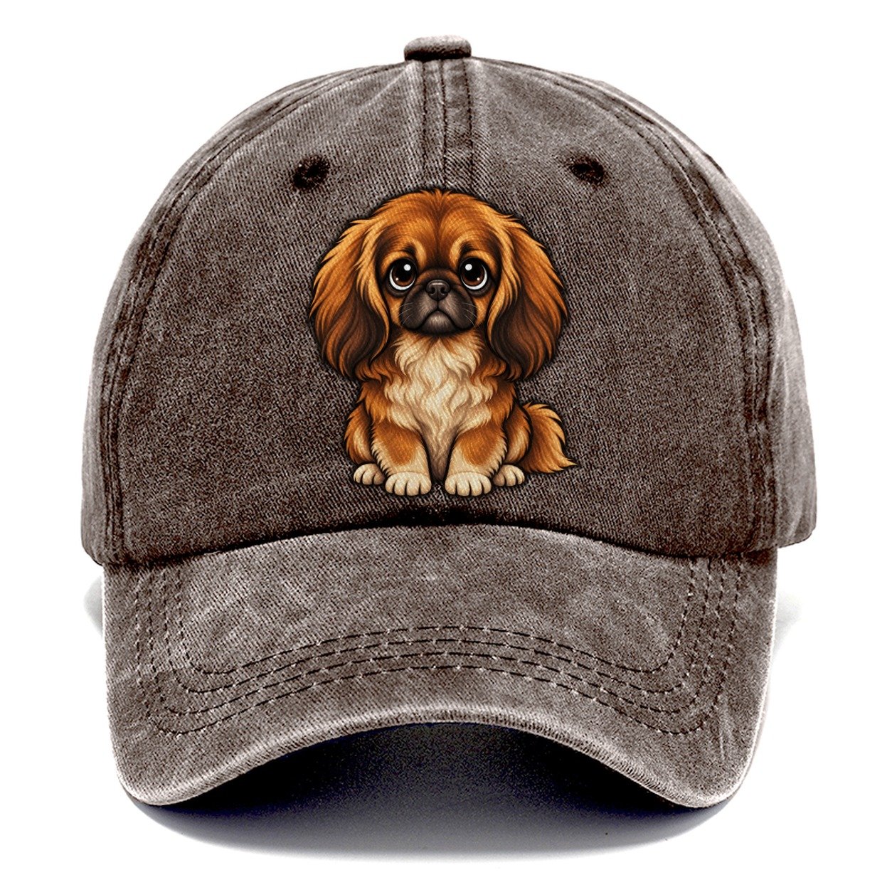 Pekingese Sitting Sweetheart Classic Cap – Brown