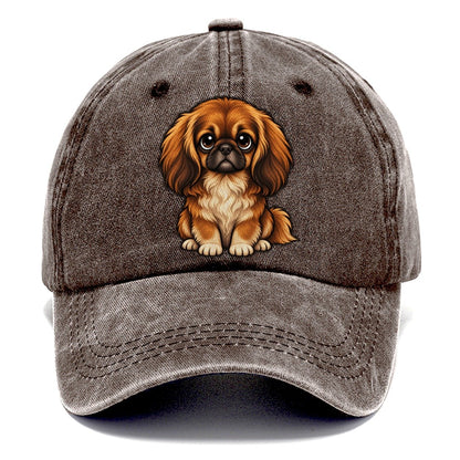 Pekingese Sitting Sweetheart Classic Cap – Brown