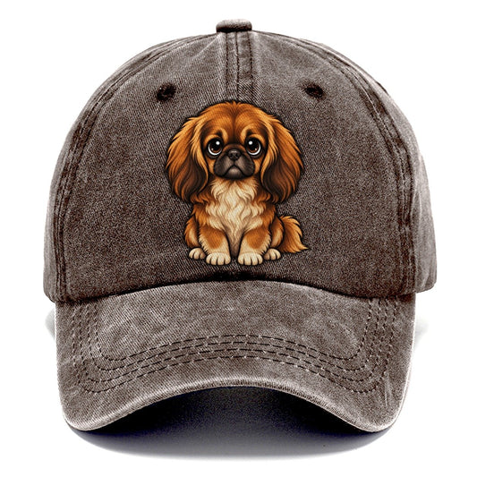Pekingese Sitting Sweetheart Classic Cap – Brown