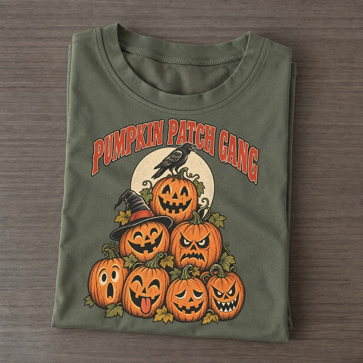 Pumpkin Patch Gang Ghoul Mixer Classic T-shirt – Army Green
