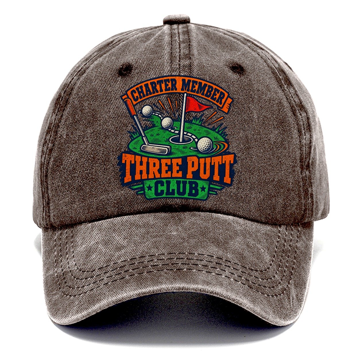 Three Putt Club Golf Life Classic Cap – Brown