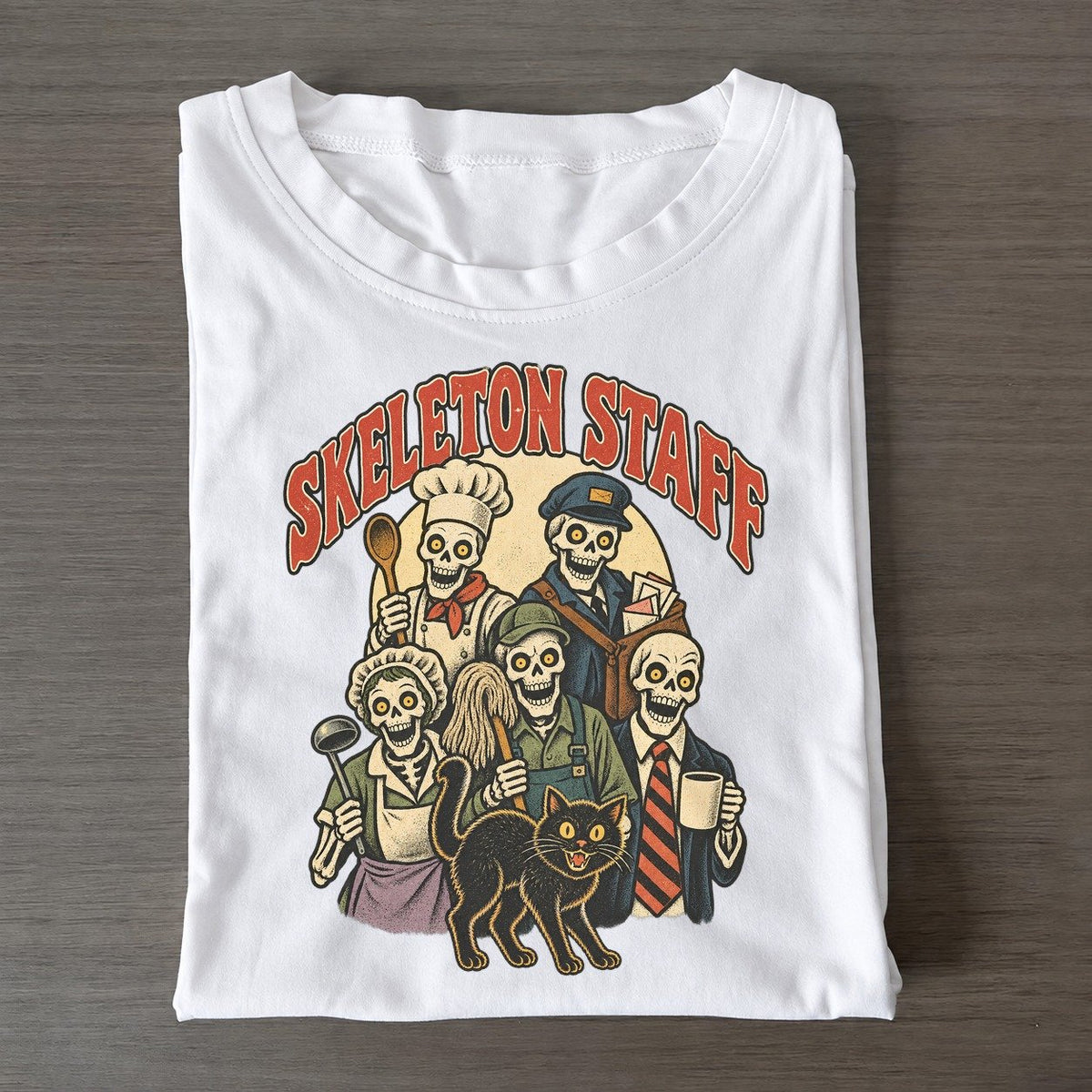 Skeleton Staff Ghoul Mixer Classic T-shirt – White